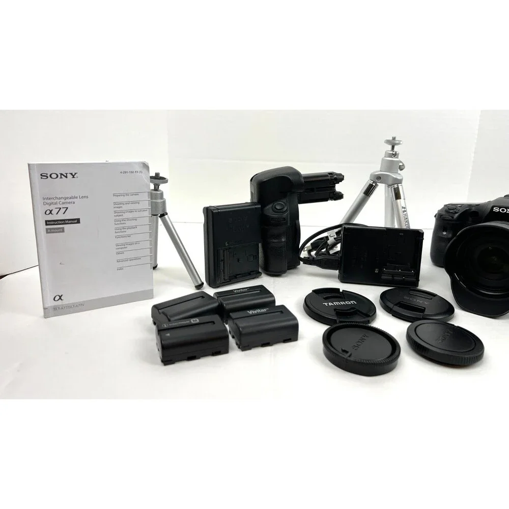 Sony Alpha A77 SLT-A77 24.3MP Digital SLT Camera Lot Photography Batteries